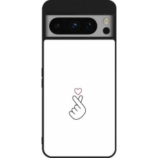 Coque Google Pixel 8 Pro - Silicone rigide noir Valentine 2024 heart by Millennials