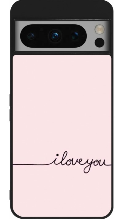 Coque Google Pixel 8 Pro - Silicone rigide noir Valentine 2023 i love you writing