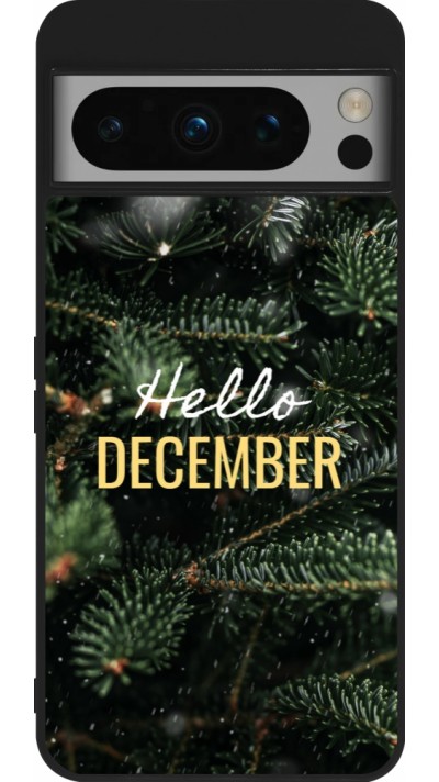 Coque Google Pixel 8 Pro - Silicone rigide noir Winter 25 Winter hello december