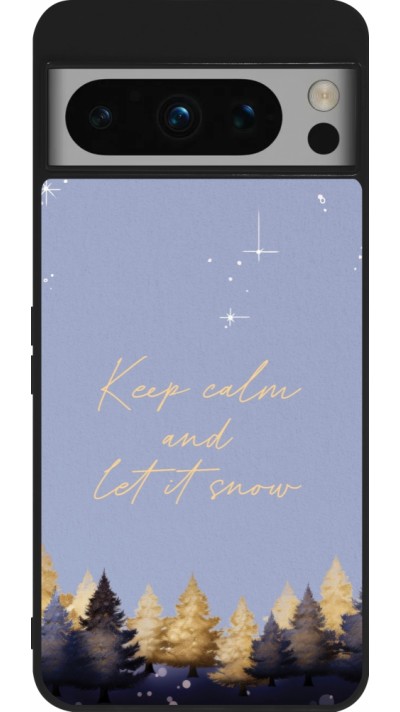 Coque Google Pixel 8 Pro - Silicone rigide noir Winter 25 Winter illustration of trees