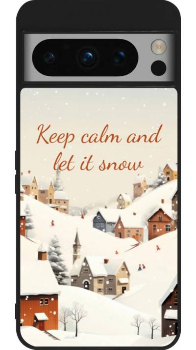 Coque Google Pixel 8 Pro - Silicone rigide noir Winter 25 Winter Keep calm and let it snow
