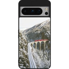 Coque Google Pixel 8 Pro - Silicone rigide noir Winter 25 Winter polar express