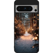 Coque Google Pixel 8 Pro - Silicone rigide noir Winter 25 Winter snowy road