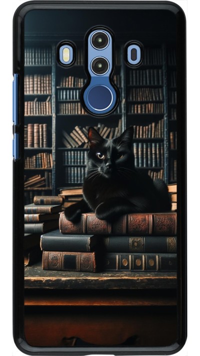 Huawei Mate 10 Pro Case Hülle - Katze Bücher dunkel