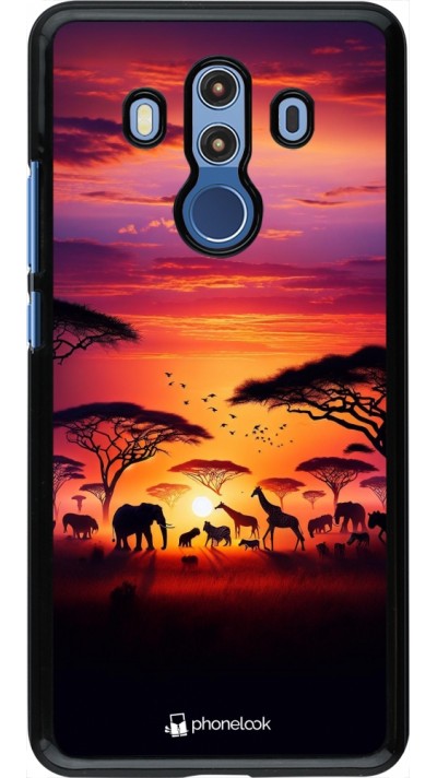 Huawei Mate 10 Pro Case Hülle - Safari Sonnenuntergang Wildtiere