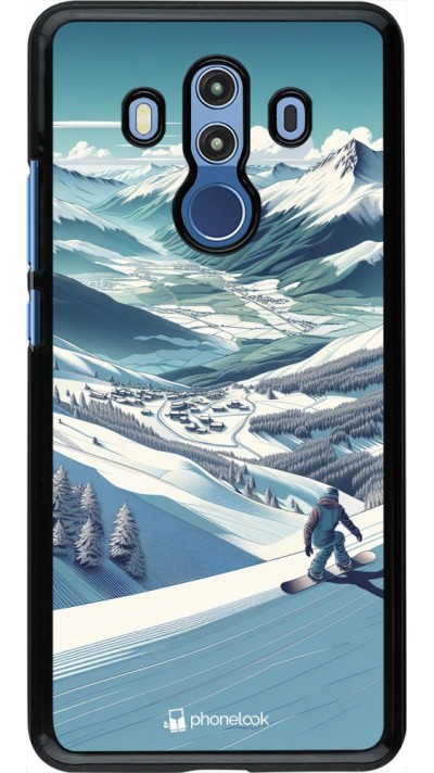 Huawei Mate 10 Pro Case Hülle - Snowboarder Berg