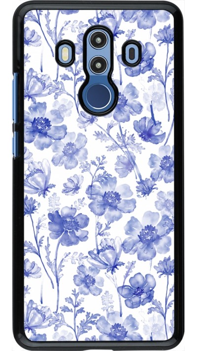 Huawei Mate 10 Pro Case Hülle - Spring 23 watercolor blue flowers