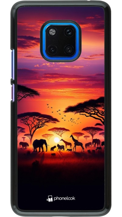 Huawei Mate 20 Pro Case Hülle - Safari Sonnenuntergang Wildtiere