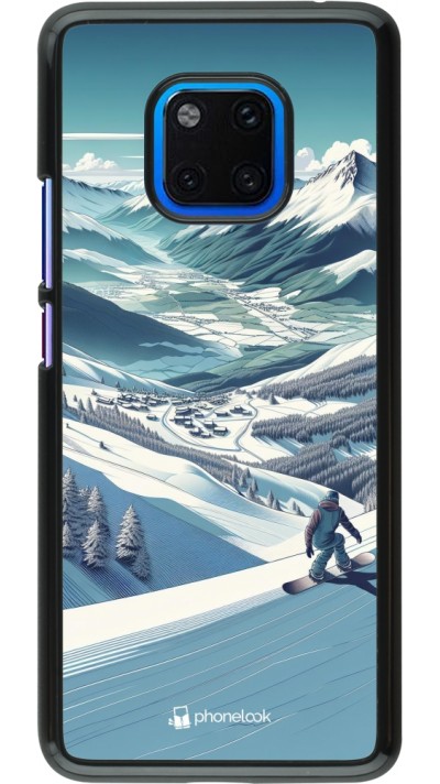 Huawei Mate 20 Pro Case Hülle - Snowboarder Berg