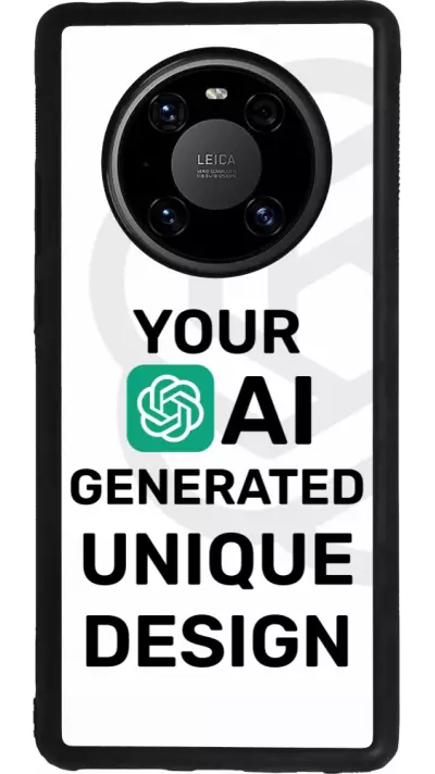Coque Huawei Mate 40 Pro - Silicone rigide noir Unique au monde générée par intelligence artificielle (AI) avec vos idées