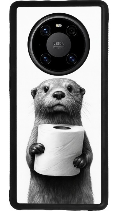 Huawei Mate 40 Pro Case Hülle - Silikon schwarz Otter Toilettenpapier