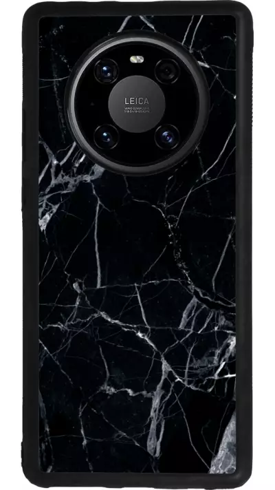 Coque Huawei Mate 40 Pro - Silicone rigide noir Marble Black 01