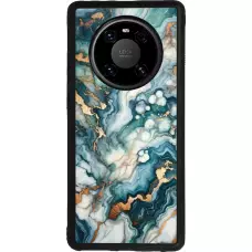 Coque Huawei Mate 40 Pro - Silicone rigide noir Marbre Vert Bleu Doré
