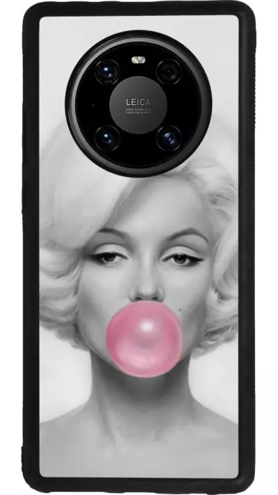 Coque Huawei Mate 40 Pro - Silicone rigide noir Marilyn Bubble