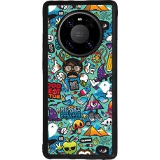 Coque Huawei Mate 40 Pro - Silicone rigide noir Mixed Cartoons Turquoise
