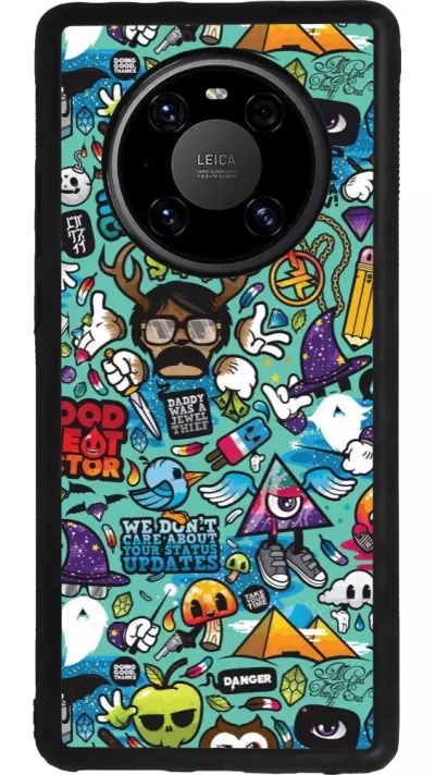 Coque Huawei Mate 40 Pro - Silicone rigide noir Mixed Cartoons Turquoise