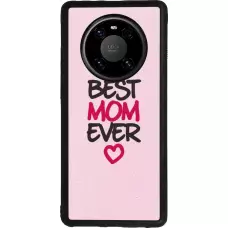 Coque Huawei Mate 40 Pro - Silicone rigide noir Mom 2023 best Mom ever pink