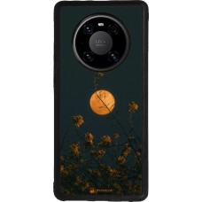 Huawei Mate 40 Pro Case Hülle - Silikon schwarz Moon Flowers