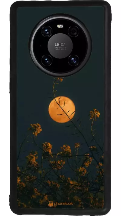 Coque Huawei Mate 40 Pro - Silicone rigide noir Moon Flowers