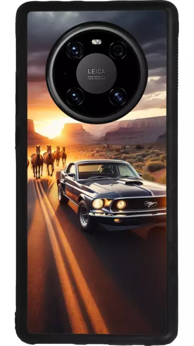 Coque Huawei Mate 40 Pro - Silicone rigide noir Mustang 69 Grand Canyon