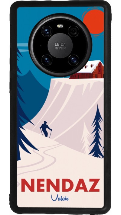 Huawei Mate 40 Pro Case Hülle - Silikon schwarz Nendaz Cabane Ski