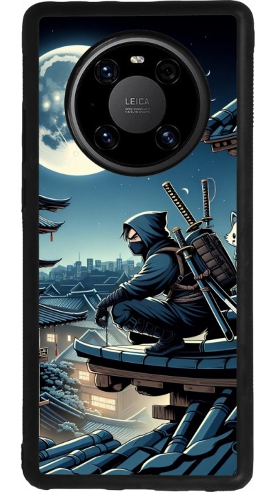 Huawei Mate 40 Pro Case Hülle - Silikon schwarz Ninja unter dem Mond