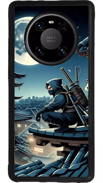 Coque Huawei Mate 40 Pro - Silicone rigide noir Ninja sous la lune