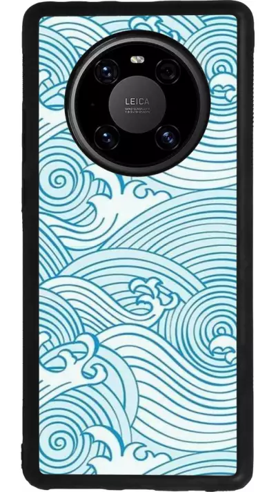 Coque Huawei Mate 40 Pro - Silicone rigide noir Ocean Waves