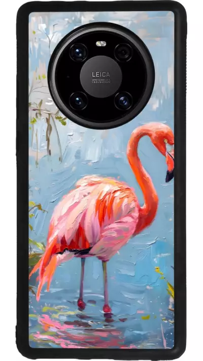 Coque Huawei Mate 40 Pro - Silicone rigide noir Paint Flamingo