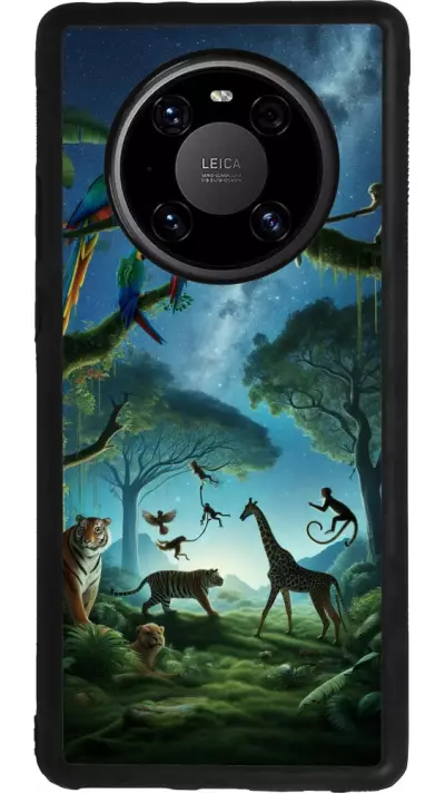 Coque Huawei Mate 40 Pro - Silicone rigide noir Paradis des animaux exotiques