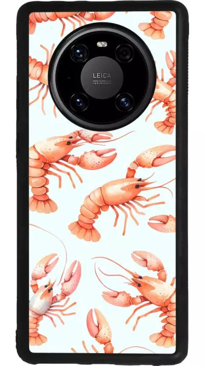 Coque Huawei Mate 40 Pro - Silicone rigide noir Pattern de homards pastels