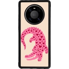 Huawei Mate 40 Pro Case Hülle - Silikon schwarz Pink crocodile 2026