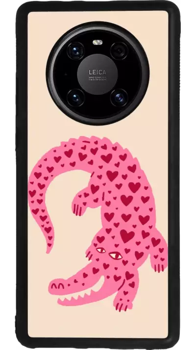 Coque Huawei Mate 40 Pro - Silicone rigide noir Pink crocodile 2026