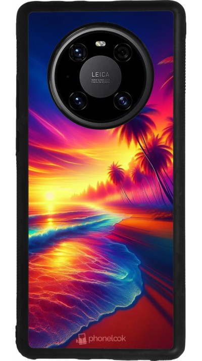 Huawei Mate 40 Pro Case Hülle - Silikon schwarz Strand Sonnenuntergang auffällig