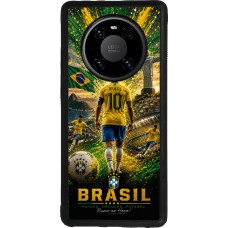 Coque Huawei Mate 40 Pro - Silicone rigide noir Football Brésil splash 2026