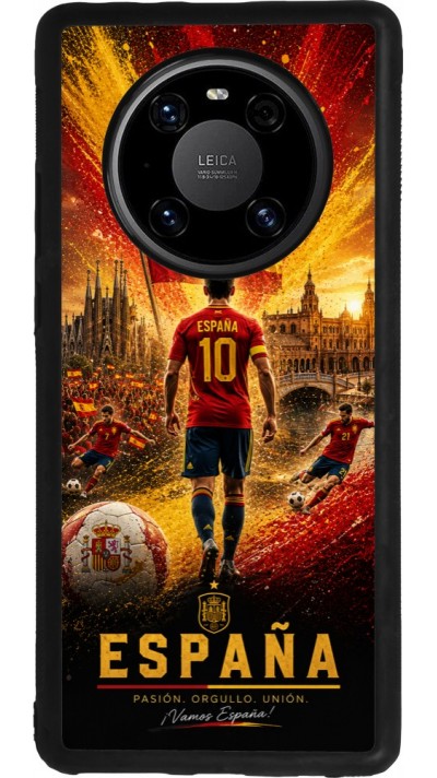 Coque Huawei Mate 40 Pro - Silicone rigide noir Football Espagne splash 2026