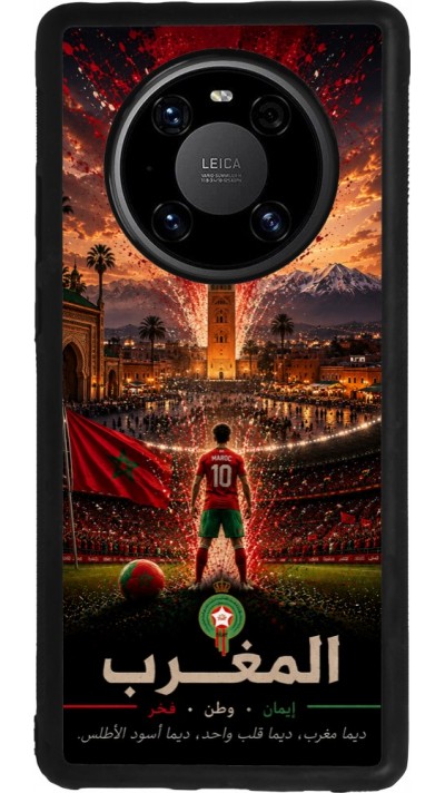 Coque Huawei Mate 40 Pro - Silicone rigide noir Football Maroc splash 2026
