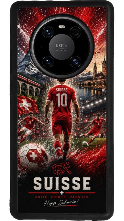 Coque Huawei Mate 40 Pro - Silicone rigide noir Football Suisse splash 2026