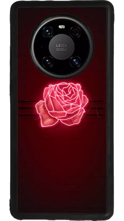 Coque Huawei Mate 40 Pro - Silicone rigide noir Spring 23 neon rose