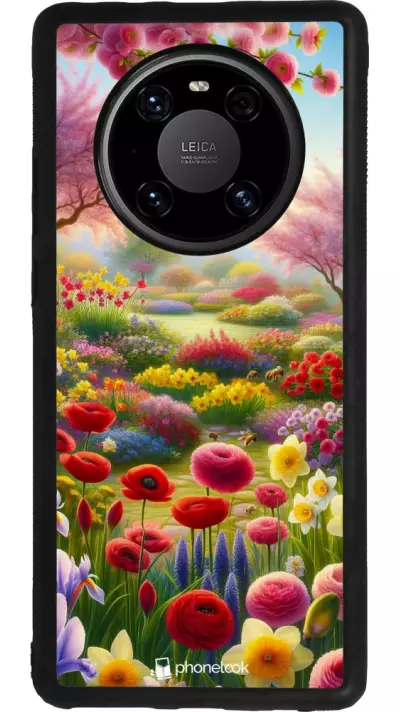 Coque Huawei Mate 40 Pro - Silicone rigide noir Spring 25 Bouquet printemps