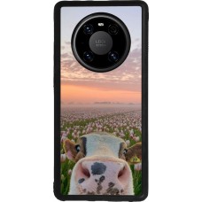 Huawei Mate 40 Pro Case Hülle - Silikon schwarz Cow with tulips Spring 2026
