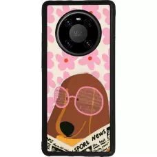 Coque Huawei Mate 40 Pro - Silicone rigide noir Dog with newspaper Spring 2026