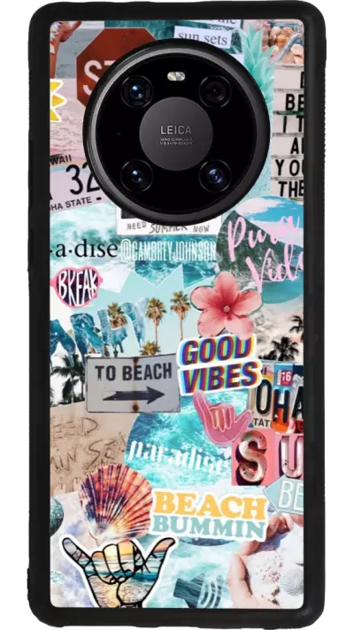 Coque Huawei Mate 40 Pro - Silicone rigide noir Summer 20 collage