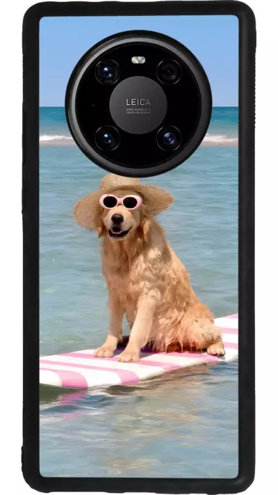 Coque Huawei Mate 40 Pro - Silicone rigide noir Summer Dog on Paddle