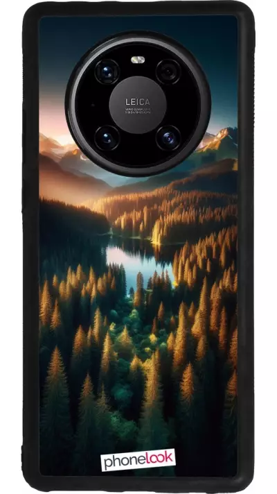 Coque Huawei Mate 40 Pro - Silicone rigide noir Sunset Forest Lake