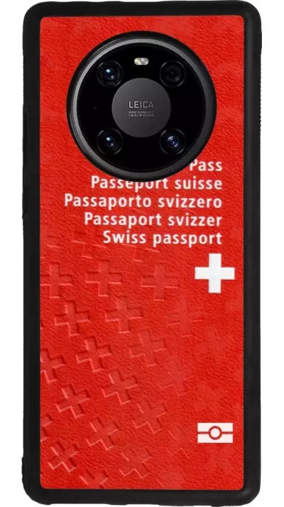 Coque Huawei Mate 40 Pro - Silicone rigide noir Swiss Passport