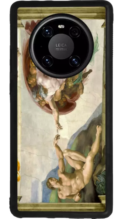 Coque Huawei Mate 40 Pro - Silicone rigide noir Tableau art - La Création d’Adam - Michel-Ange