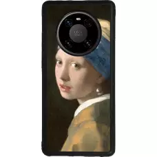 Coque Huawei Mate 40 Pro - Silicone rigide noir Tableau art - La Jeune fille à la perle - Johannes Vermeer