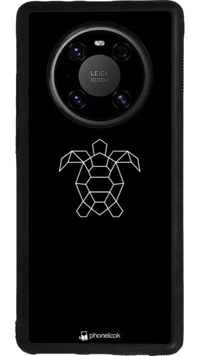 Coque Huawei Mate 40 Pro - Silicone rigide noir Turtles lines on black