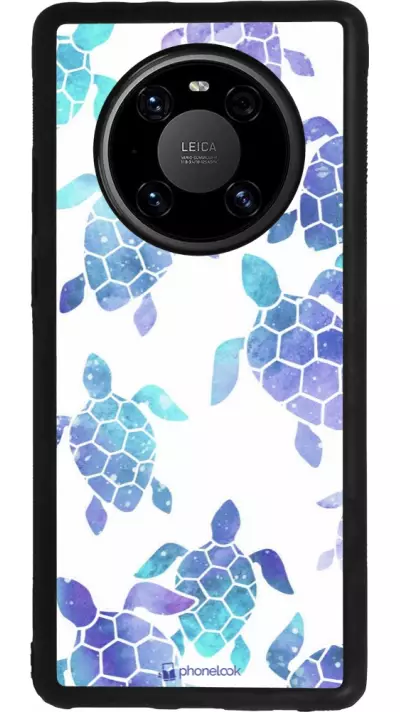 Coque Huawei Mate 40 Pro - Silicone rigide noir Turtles pattern watercolor